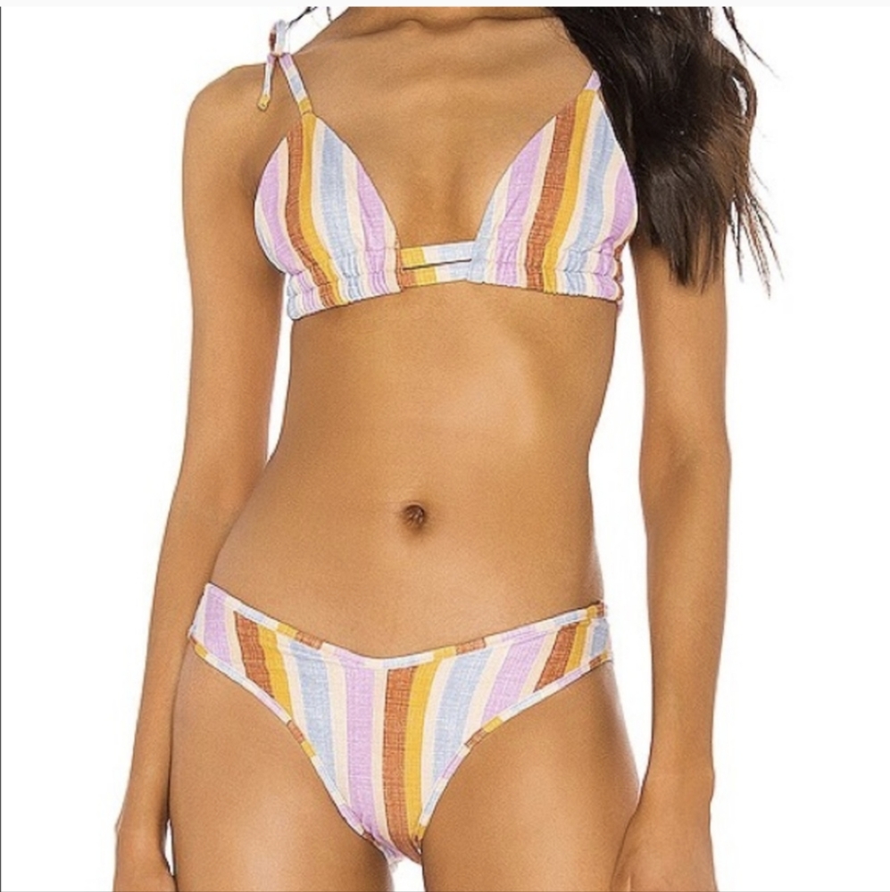 Montce Pastel Multicolor Striped Bikini — Pink, Yellow, Blue, Orange